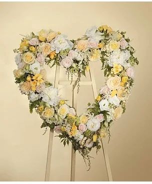 Golden Memories Open Heart Standing Spray