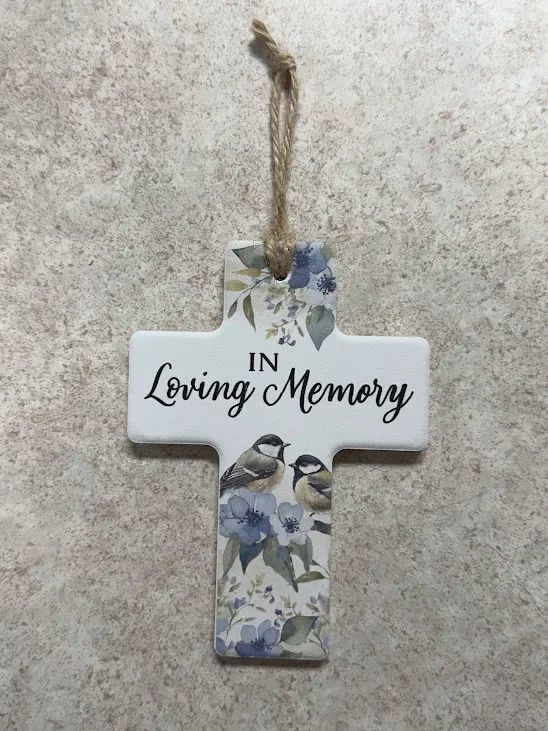 Wood and Metal Cross Ornament