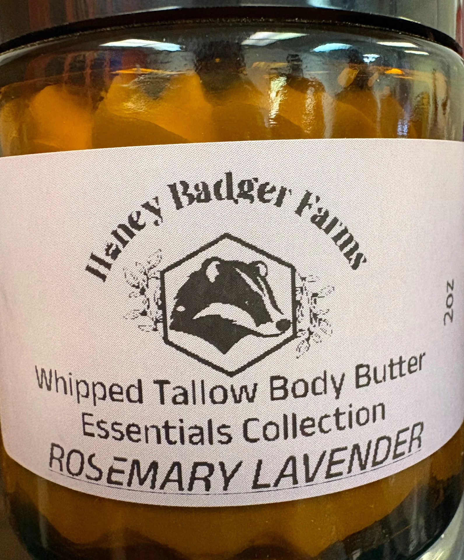 Honey Badger Farms Rosemary Lavender Body Butter Whipped Tallow Body Butter Honey Badger Farms Rosemary Lavender Body Butter Whipped Tallow Body Butter