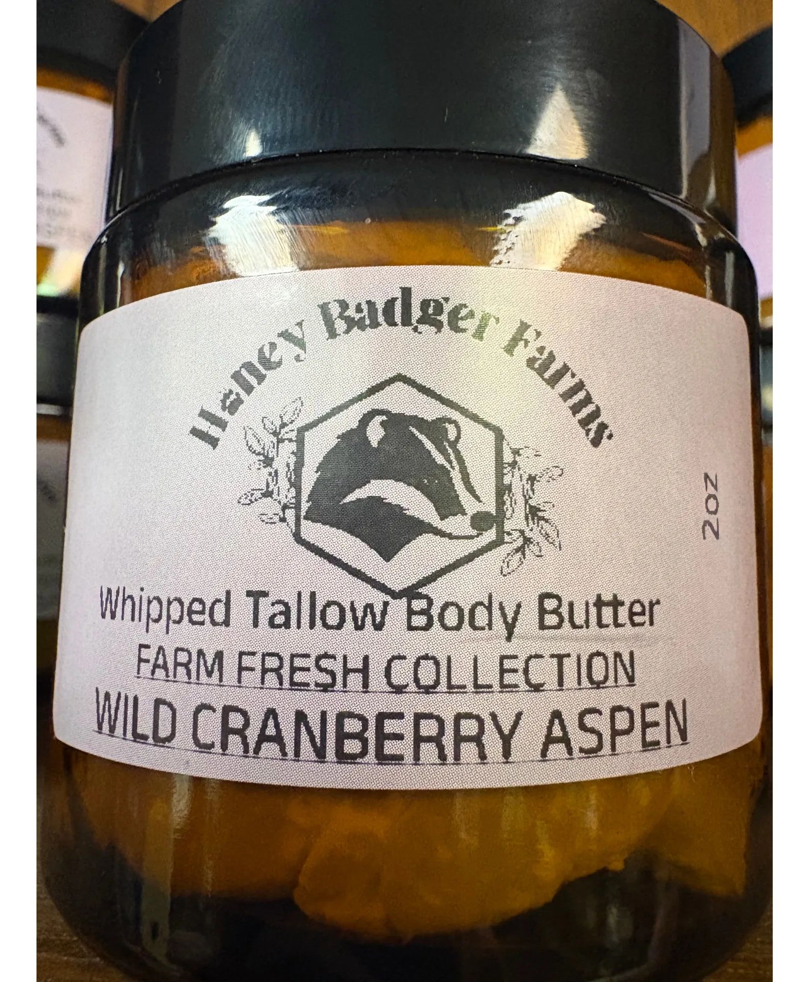 Honey Badger Farms CranberryAspen Body Butter(2oz) Whipped Tallow Body Butter