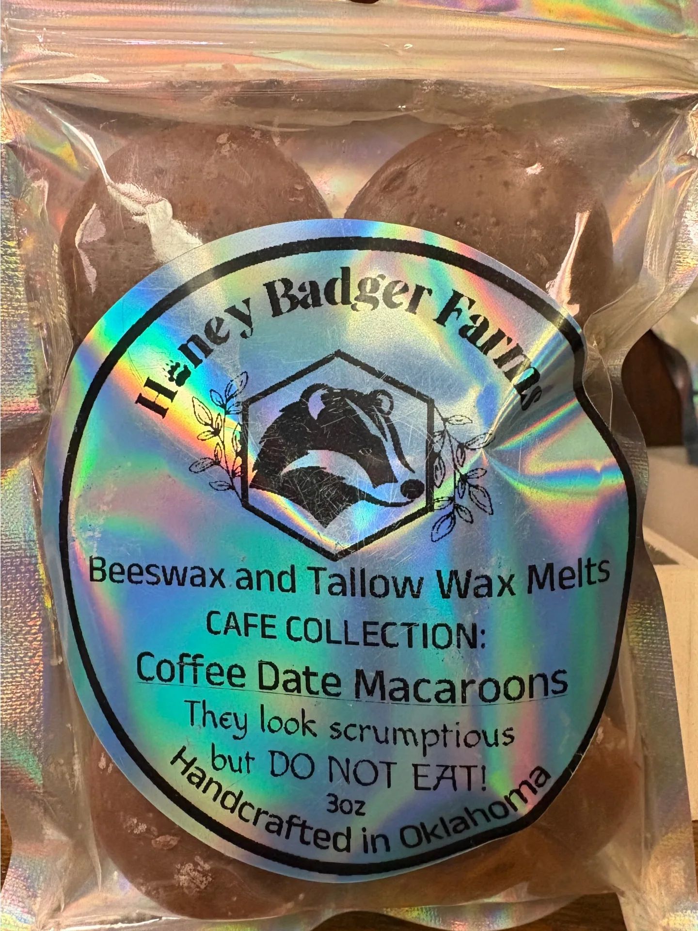 Honey Badger Farms Coffee Date Macaroon Wax Melts Beeswax and Tallow Wax Melts