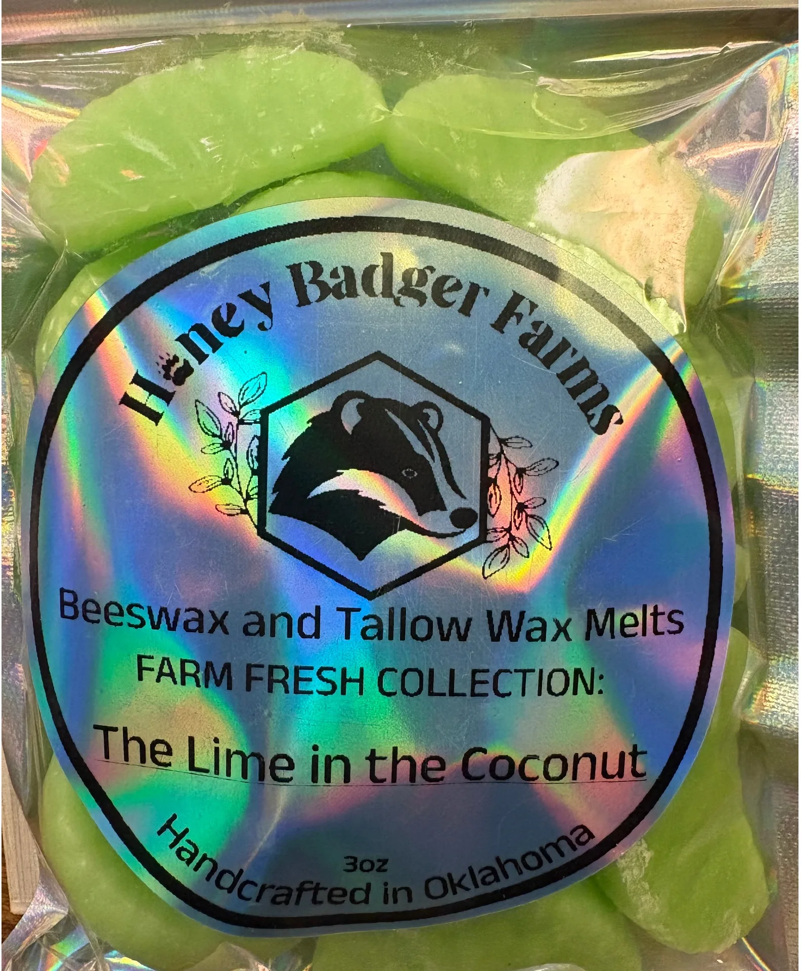 Honey Badger Farms Lime In The Coconut Wax Melts Beeswax and Tallow Wax Melts Honey Badger Farms Lime In The Coconut Wax Melts Beeswax and Tallow Wax Melts