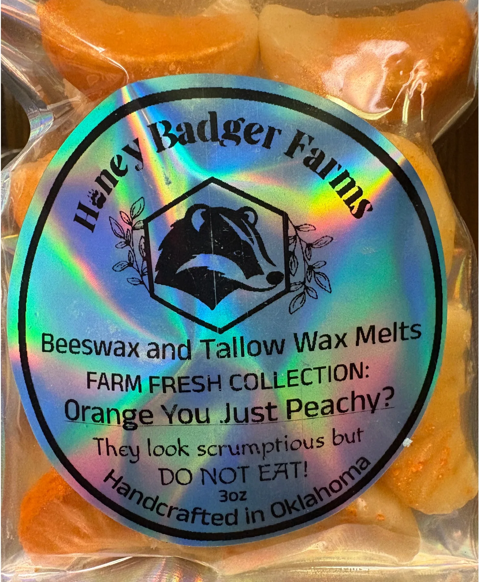 Honey Badger Farms OrangeYouJustPeachy? Wax Melts Beeswax and Tallow Wax Melts Honey Badger Farms OrangeYouJustPeachy? Wax Melts Beeswax and Tallow Wax Melts