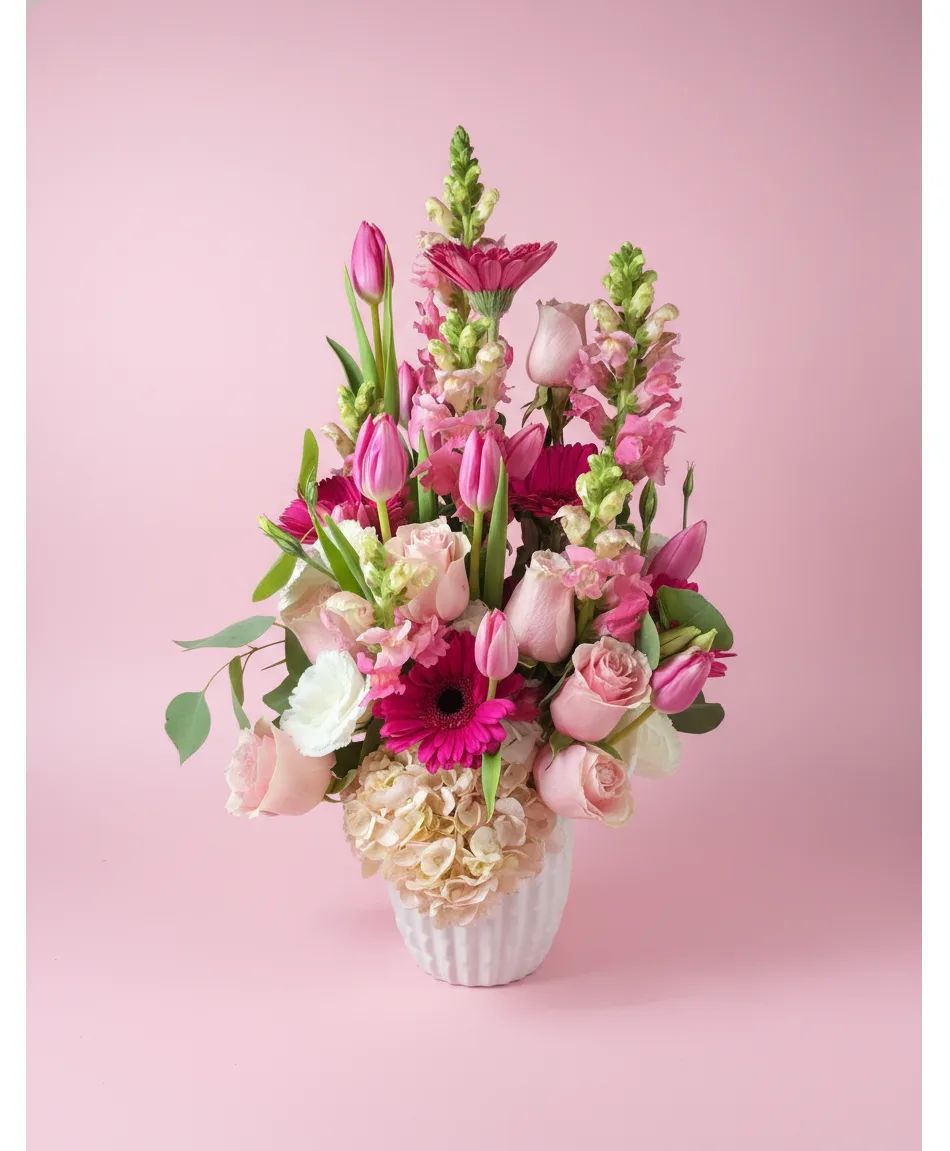 Pretty Pink vase arrangement