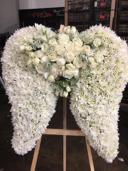 all white angel wings