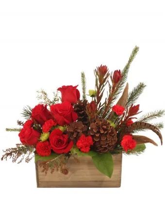 Country Christmas Box Arrangement
