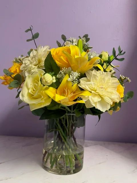 Artificial yellow flowers